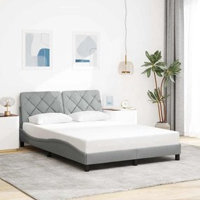 Giroletto Senza Materasso Grigio Chiaro 140x200 Cm Tessuto /