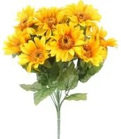 Set 3 Bouquet Artificiali di Girasoli con 12 Fiori Artificiali Altezza 41 cm Giallo