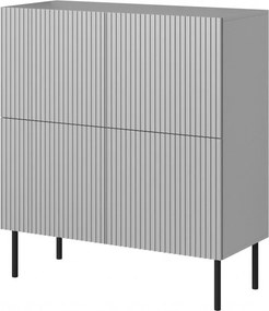 Credenza Asensio KM-2 in grigio chiaro/nero - L100 cm