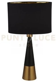 Lampada da tavolo chloe - ottone antico e paralume ovale nero