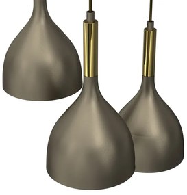 Lampadario a sospensione con filo NOAK 3xE27/15W/230V ottone/oro