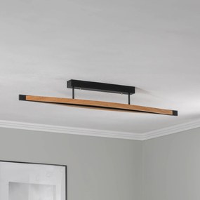 Quitani Plafoniera LED Kiera, rovere/nero, 38W