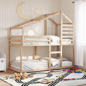 Letto A Castello Senza Materasso 90x200cm Massello Pino /
