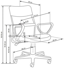 Sedia da ufficio LIRI turchese