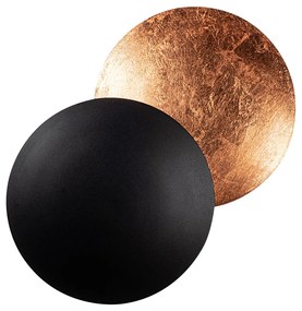 Lampada da parete Yosma 25x25x16 cm metallo nero e rame