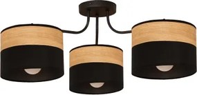 Plafoniera ALBA 3xE27/15W/230V Ø 66 cm nero/marrone