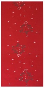 Guida rossa natalizia con disegni alberi di Natale h. 1 mt
