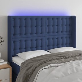Testiera A Led Blu 147x16x118/128 Cm İn Tessuto /