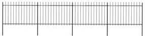 Recinzione Da Giardino Con Punta A Lancia Acciaio 6,8x1,2m Nera /