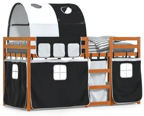 Letto A Castello Senza Materasso Bianco E Nero 75x190 Cm İnpino /