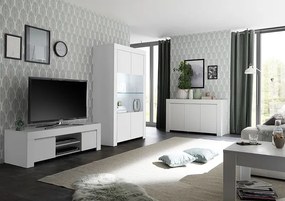 Vetrina 2 ante linea Clear in Bianco Opaco