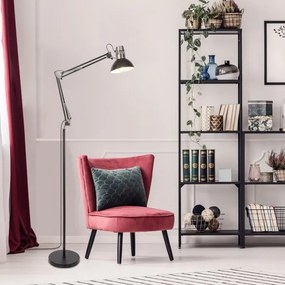 Rabalux 2196 - Lampada da terra ARISTEO 1xE27/40W/230V nero/cromo lucido