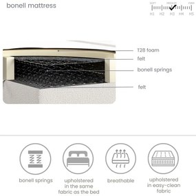 Letto boxspring beige con contenitore 160x200 cm Ruby - Maison de Rêve