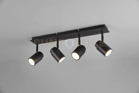 Angelo h2o barra 4 spots orientabili nero ip44 l.52cm 4 luci attac...