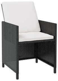 Set da Pranzo da Giardino 9 pz in Polyrattan e Acacia Nero