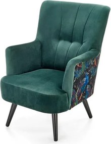 Poltrona Pagoni in velluto verde - H95 cm