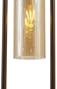 Lampada da tavolo Hotel Chic bronzo scuro con vetro ambrato - Stavelot