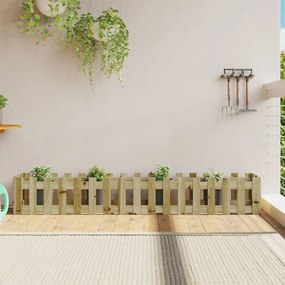 Fioriera Da Giardino Recinzione 200x30x30cm İn Pino Impregnato /