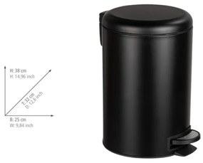 WENKO 54913100 - Cestino portarifiuti LEMAN 25x38 cm nero