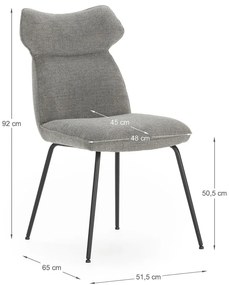 Set di 2 sedie da pranzo grigie Dara - Marckeric