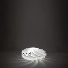 Lampada Da Tavolo 1 Luce Flat In Polilux Bianco D40 Made In Italy