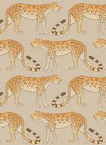 Cole & Son Carta da parati Leopard Walk - Stone/ Orange