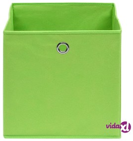 vidaXL Scatole Portaoggetti 4pz Verdi 32x32x32 cm Tessuto