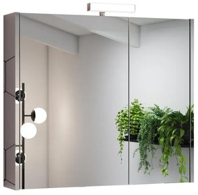 Specchio Contenitore Con Illuminazione Akira luce fredda L 80 x H 70 x P 15.5 cm