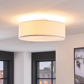 Lindby Sebatin - lampada da soffitto, tessuto color crema