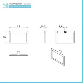 Set accessori bagno 4pz da parete in acciaio bianco Pirenei