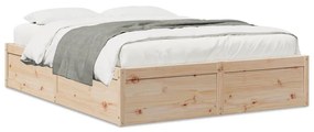 Letto Senza Materasso 160x200 Cm İn Legno Massello Di Pino /