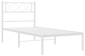 Giroletto con testiera metallo bianco 75x190 cm
