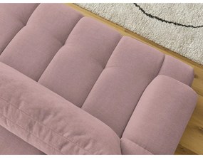 Divano rosa allungabile e con contenitore rivestito in ciniglia 251 cm Fuji – Bobochic Paris