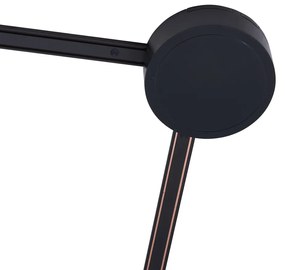 Sistema di illuminazione su binario moderno con 8 faretti neri monofase 400 cm - Magnetic Gert