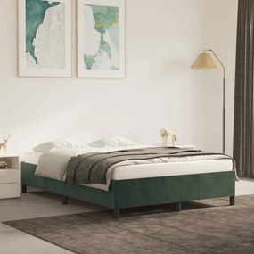 Giroletto Senza Materasso Verde Scuro 140x200 Cm İn Velluto /