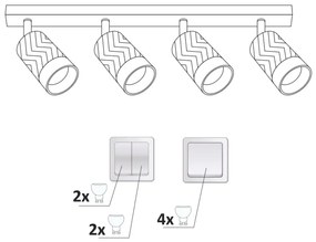 Faretto ARRAS 4xGU10/10W/230V bianco