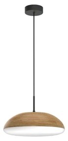 Lampadario Moderno Kazz nero paralume marrone 4x E27 Ø38cm MANTRA