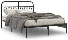 Giroletto Con Testiera İn Metallo Nero 140x190 Cm /