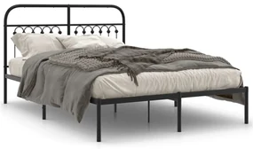 Giroletto Con Testiera İn Metallo Nero 140x190 Cm /