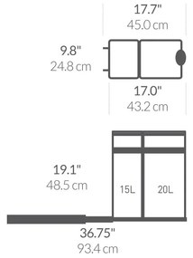 Bidone per rifiuti in plastica da 35 l Dual - simplehuman