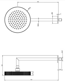 Soffione doccia orientabile a parete cromo Ingranaggio 63548 Gessi