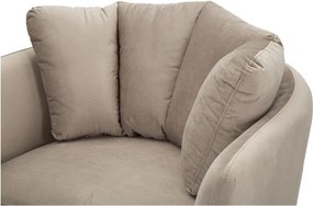 Poltrona grigio tortora con poggioli/con gambe con rivestimento in velluto Kiev – Mauro Ferretti