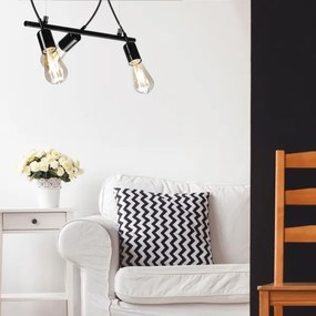 Lampadario su corda TARO 3xE27/60W/230V nero