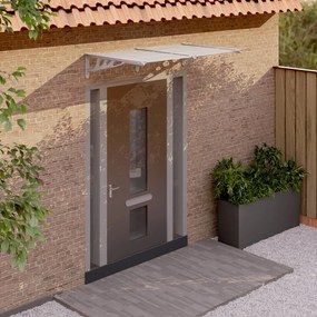 Tettoia Per Porta Grigio E Trasparente 152,5x90cm Policarbonato /