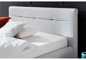 Letto matrimoniale imbottito grigio chiaro con contenitore con rete inclusa 140x200 cm Lotte – Meise Möbel