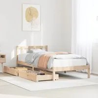 Letto senza Materasso 75x190 cm in Legno Massello Pino 3301459