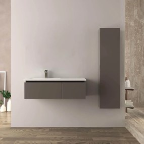 Mobile da bagno grigio talpa 100 cm opaco Mono Slide