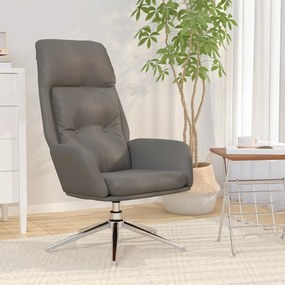 Sedia Relax Grigia İn Vera Pelle /