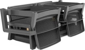 Salottino da esterno in resina completo di cuscini e tavolo Emily Graphite Keter