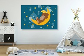 Stampa su tela – Orsetto sulla luna